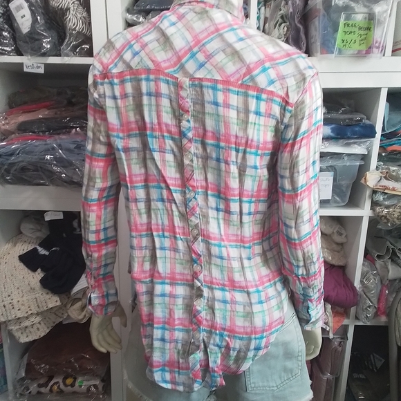 Free People We the Free Tie Front XSmall Long Sleeve Button Down Shirt - Picture 3 of 17